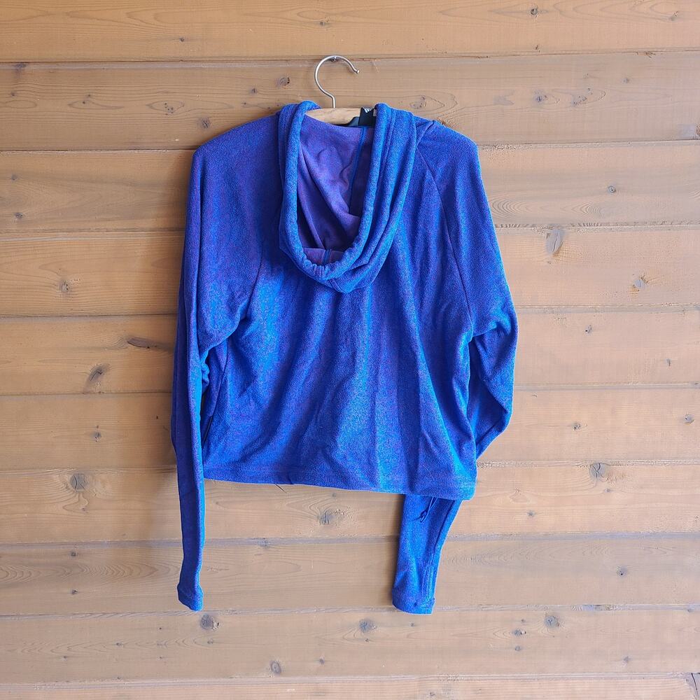 Adidas Hoodie Jacket Top NWT Team Royal Blue Scarlet Melange Small Pullover - Picture 4 of 4